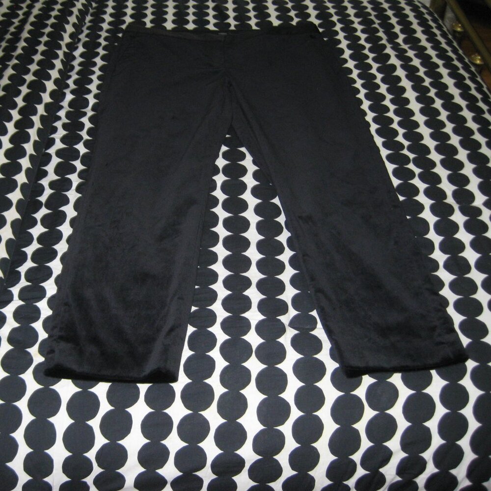 NWT Theory Black Stretch Velvet 3 Straight Leg Pants Size 16